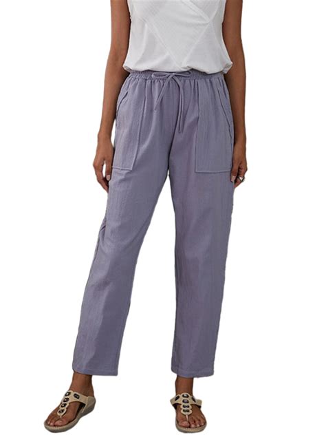 loose cotton pants for ladies|ladies cotton pants with pockets.